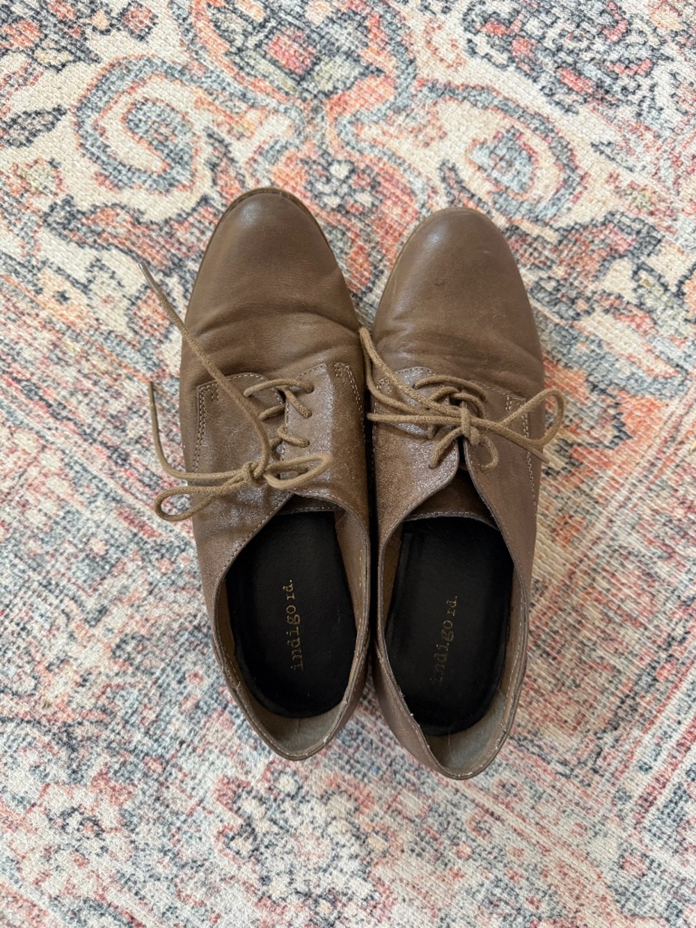 Indigo Road Brown Oxford Leather Flats Women’s 9M